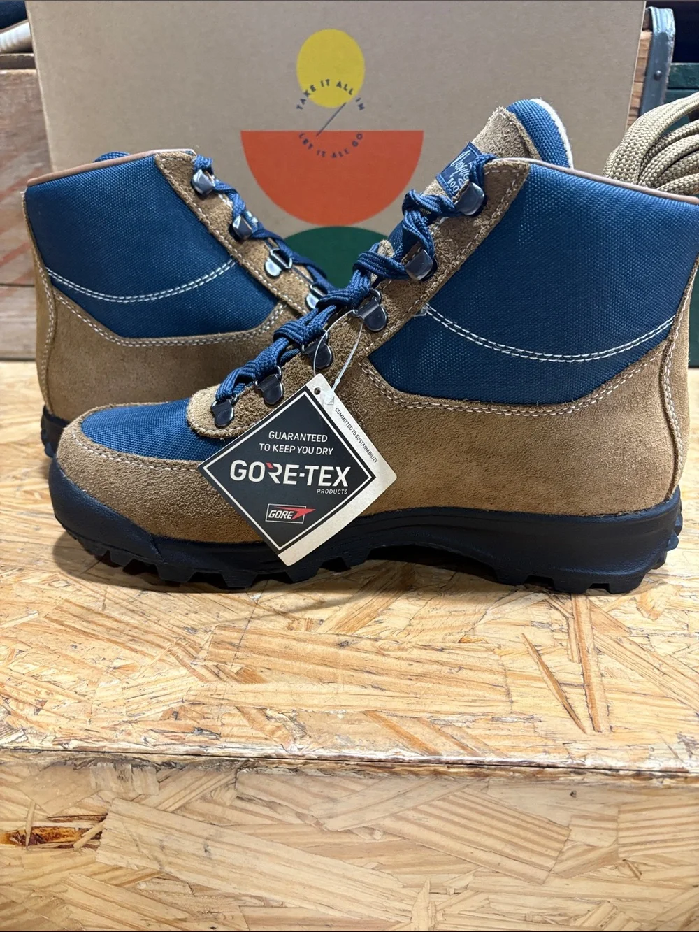 Vasque Brown Suede and Blue Textile Gore-Tex Hiking Boots